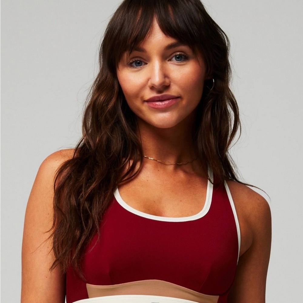 NWT Fabletics Red and Tan Sports Bra - Picture 5 of 7